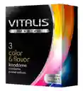 Condones Con Sabor Y Color X3 Vitalis