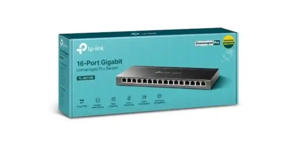 Switch Tplink Administrable De Escritorio Gigabit De 16 Puertos