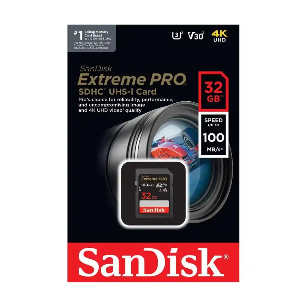 Sandisk  Secure Digital Extreme Pro 32gb Sdhc Uhs-i Card 100 Mb/s C10,u3,v30