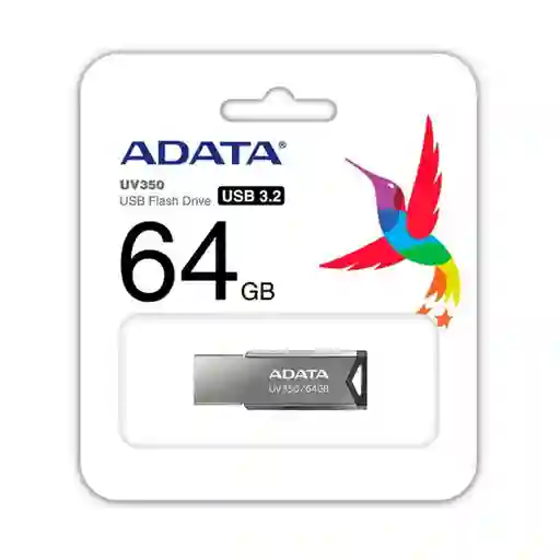Memoria Usb Adata Metalica 64 Gb Auv350 64g Rbk Uv350 Usb 3.2