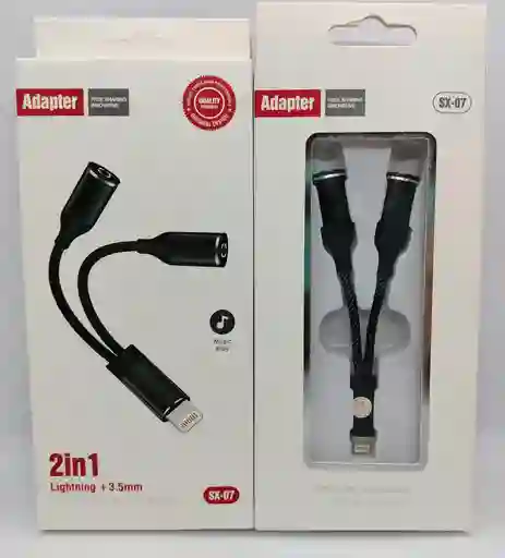 Adaptador Iphone A 2 Plug Audifonos Sx-07