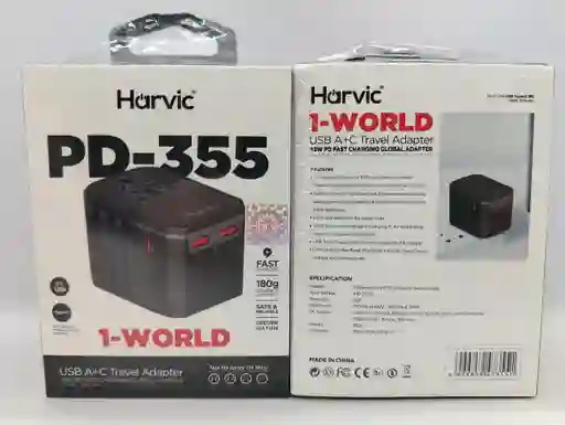 Adaptador De Corriente + 2 Usb + 1 Tipo C Harvic