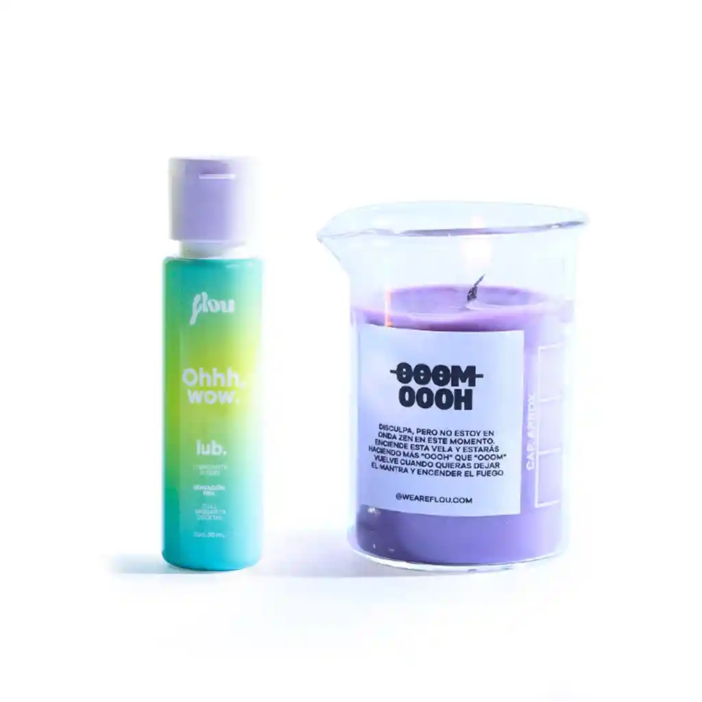 Combo Vela Hidratante Para Masajes + Lubricante Intimo Frio Chill Margarita Coctktail