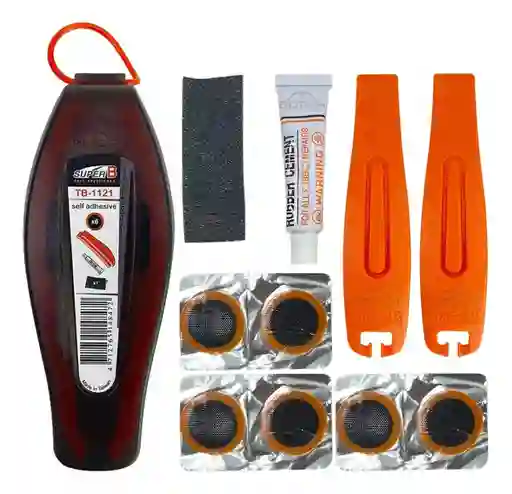 Kit Parche Bicicleta + Palanca Super B Con Pegamento 9pzs