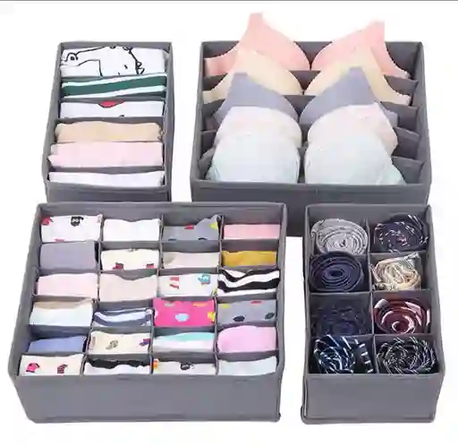 Organizador De Ropa Interior Y Medias Divisor Cajones Set X4
