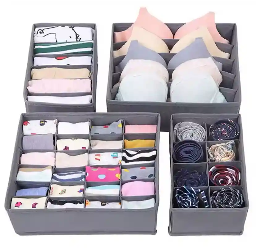 Organizador De Ropa Interior Y Medias Divisor Cajones Set X4