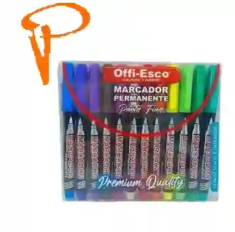 Marcador Permanente Punta Fina X 12 Colores Intensos Surtidos