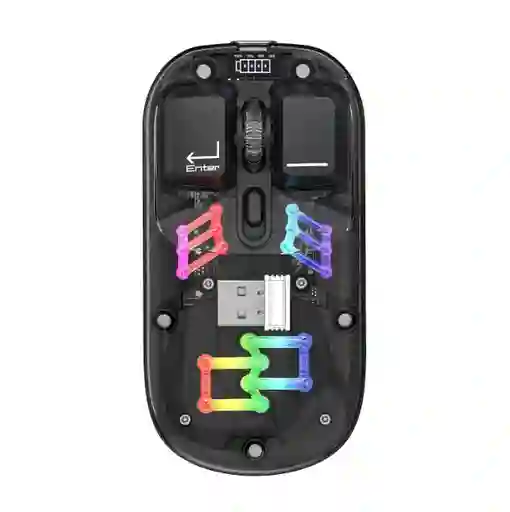Mouse Para Computador Inalámbrico Transparente Con Luces Rgb Jz-xwd118