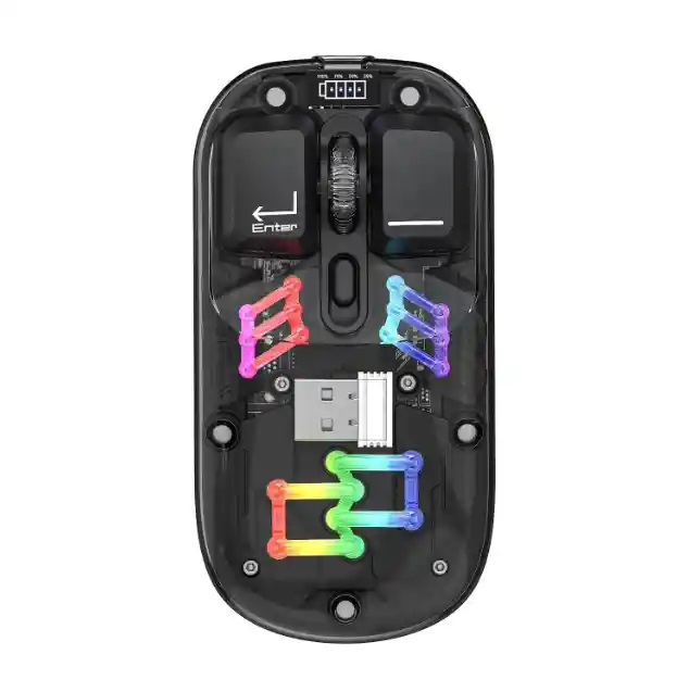 Mouse Para Computador Inalámbrico Transparente Con Luces Rgb Jz-xwd118