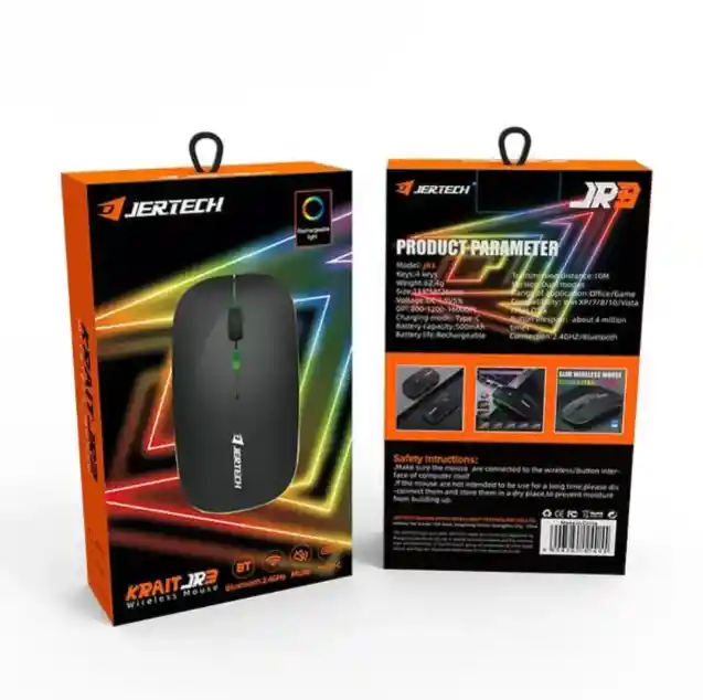 Mouse Inalámbrico Para Computador Recargable Conexión Bluetooth Jr3