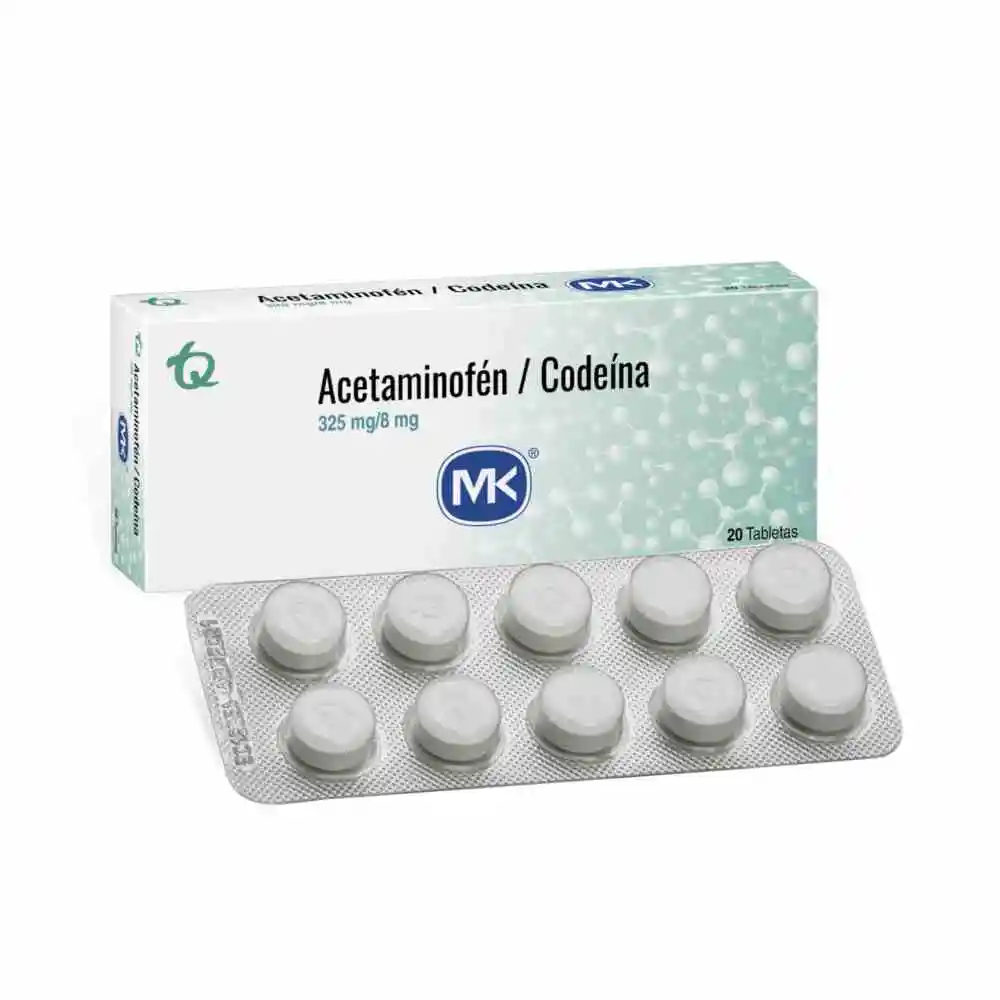 Acetaminofen + Codeina 325mg/8mg X 10 Tbs