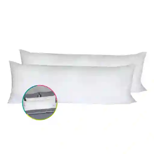 Set X2 Almohadas King Siliconadas 135x50cm Hogareto