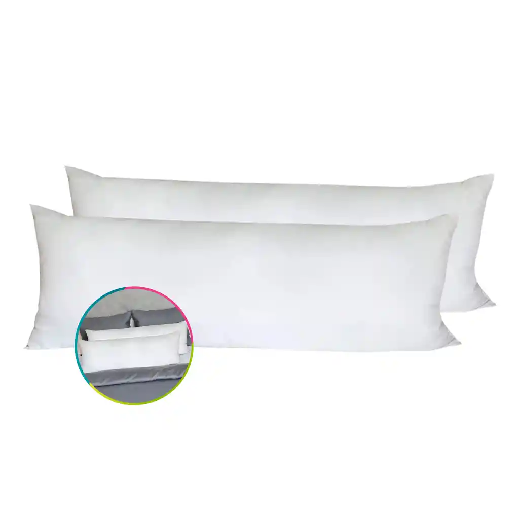 Set X2 Almohadas King Siliconadas 135x50cm Hogareto