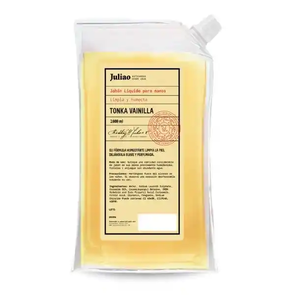 Refill Jabon Liq Tonka Vainilla 1000 Ml