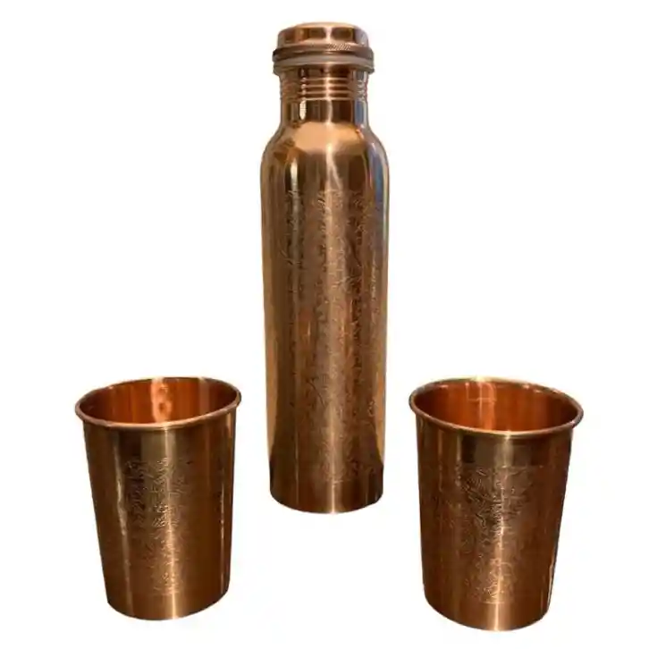 Set Botella Grabada + 2 Vasos