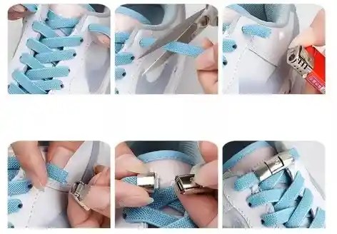 Cordones Elásticos No Mas Nudos Planos 8mm Tenis Zapatos