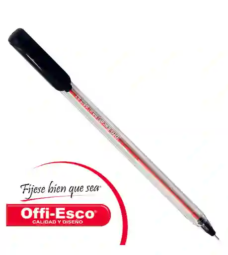 Lapicero Negro Offi-esco Semi Gel Punta Fina 076 Con Tapa