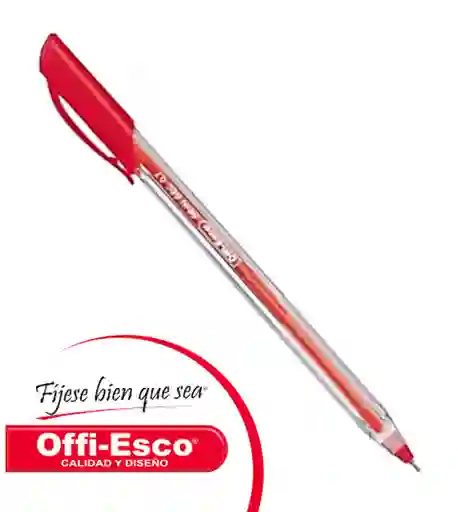 Lapicero Rojo Offi-esco Semi Gel Punta Fina 076 Con Tapa X1