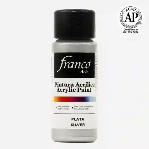 Pintura Acrilica Plateada Metalizada Franco Arte