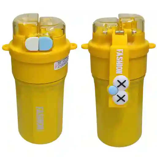 Termo Botella Fashion Termico Con Pitillo Recubierta Acero 520ml Amarillo