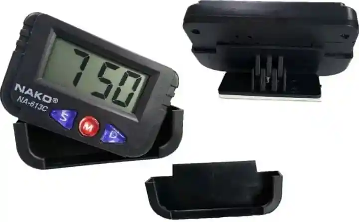Reloj Con Calendario Alarma Y Cronometro Para Auto, Oficina Y Hogar (color Negro)