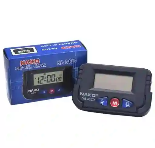 Reloj Con Calendario Alarma Y Cronometro Para Auto, Oficina Y Hogar (color Negro)