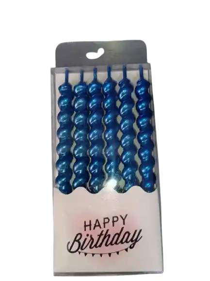 Velas De Cumpleaños Tornillo Azul