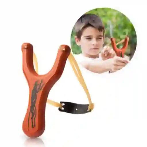 Cauchera Resortera Lanzadora Tirachinas Madera Juguete Niños