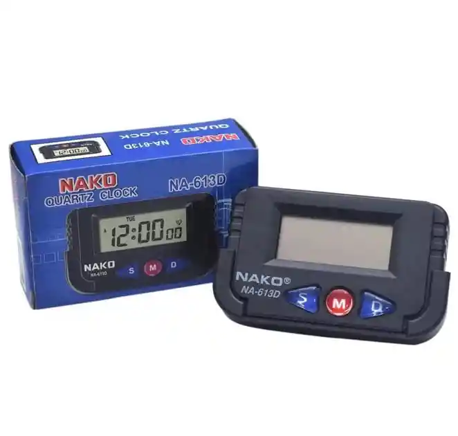 Reloj Con Calendario Alarma Y Cronometro Para Auto, Oficina Y Hogar (color Negro)
