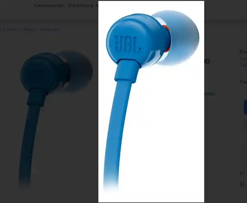 Audífonos Original In-ear Jbl Tune 110 Jblt110 Blue Intrauditivos Plano Alta Resolución Sin Enredos Bajos Control Remoto 3 Botones Micrófono.
