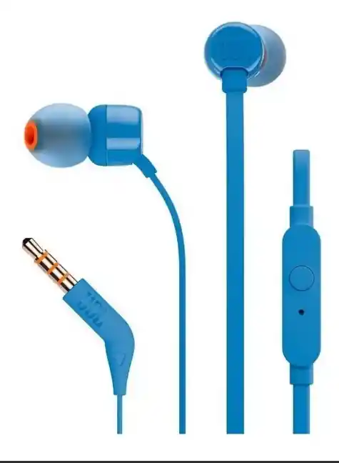 Audífonos Original In-ear Jbl Tune 110 Jblt110 Blue Intrauditivos Plano Alta Resolución Sin Enredos Bajos Control Remoto 3 Botones Micrófono.