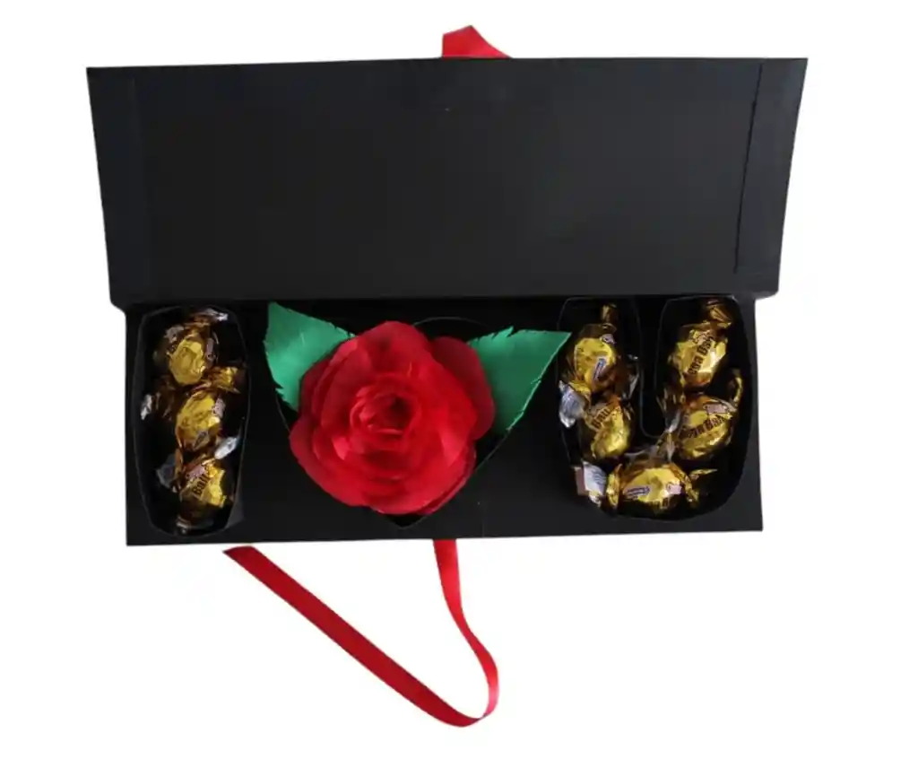 Eterno Amor: Caja "i ♥ U" Rosa Eterna Y Chocolates.