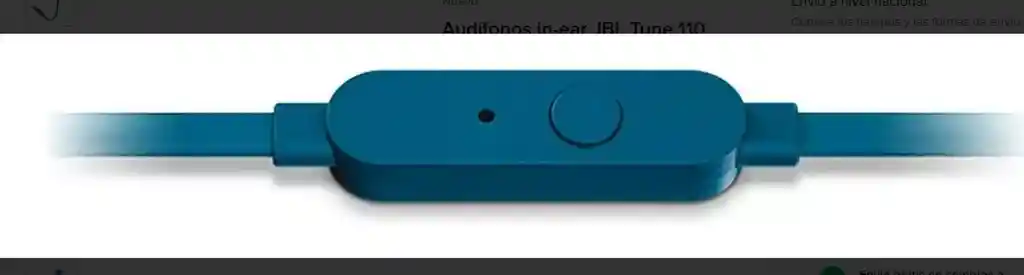 Audífonos Original In-ear Jbl Tune 110 Jblt110 Blue Intrauditivos Plano Alta Resolución Sin Enredos Bajos Control Remoto 3 Botones Micrófono.