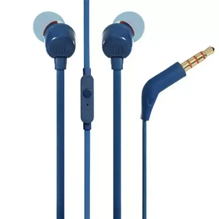 Audífonos Original In-ear Jbl Tune 110 Jblt110 Blue Intrauditivos Plano Alta Resolución Sin Enredos Bajos Control Remoto 3 Botones Micrófono.