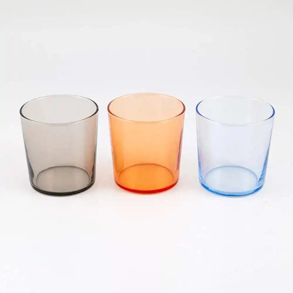 Vaso Lav Bodega Colores Surtidos 340 Ml 6 Pz Vidrio