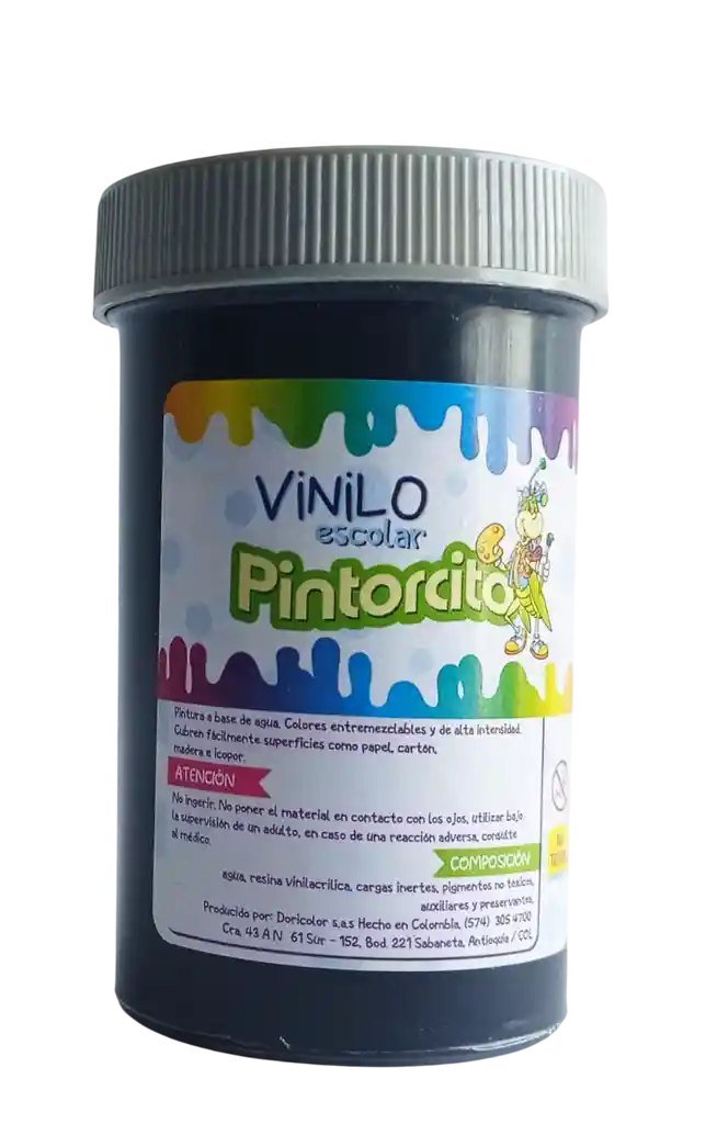 Pintura Vinilo Escolar Negro Pintorcito 145g