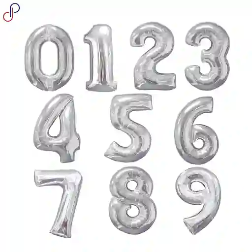 Numero Inflable 16" Plateado