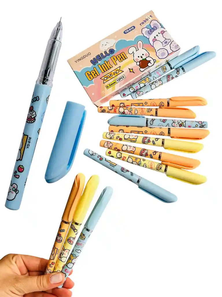 Esfero En Gel Pintura De Conejo Hello