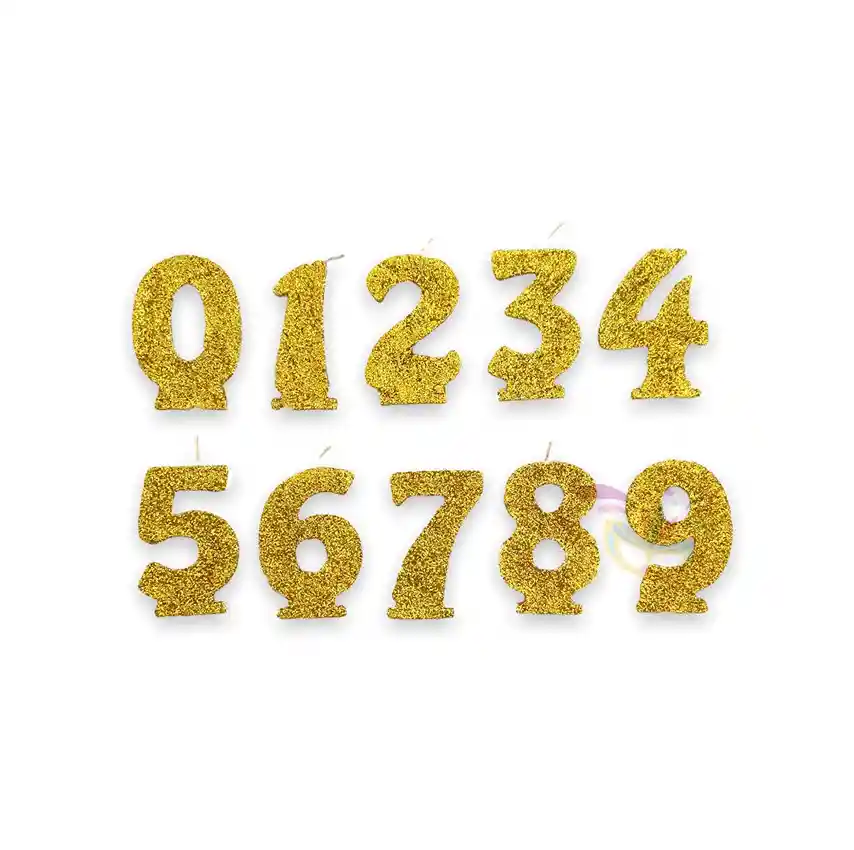 Vela De Numero Dorado