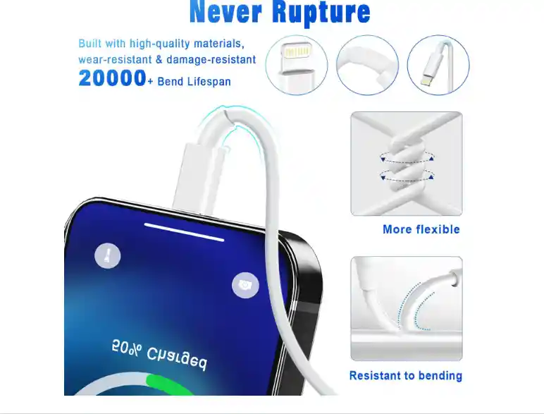 Cable Apple Original 2 Metro Usb A Lightning Compatible Con Iphone 14 13 12 11 Pro Max Xr Xs X 8 7 6 Plus Se Ipad Y Más