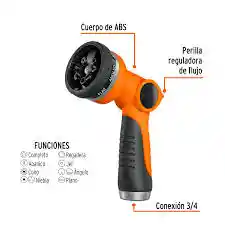 Pistola Para Riego De 8 Funciones Truper