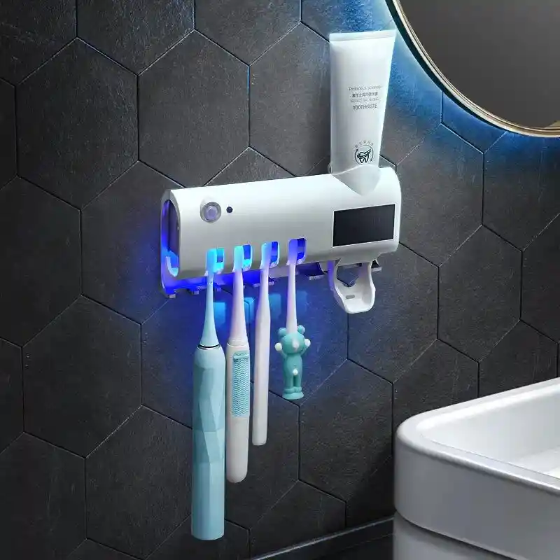 Dispensador De Crema Dental Esterilización Uv Porta Cepillos