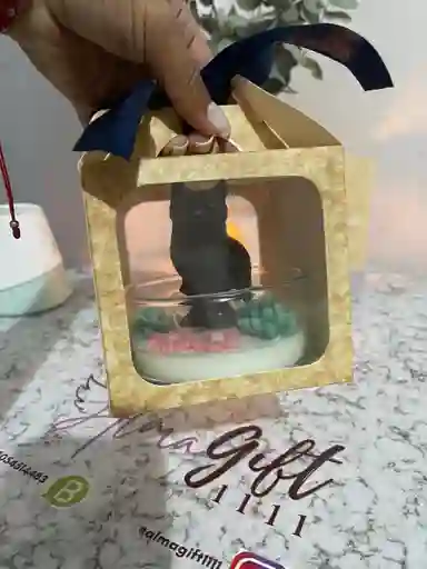 Vela Decorativa Gato Jardin