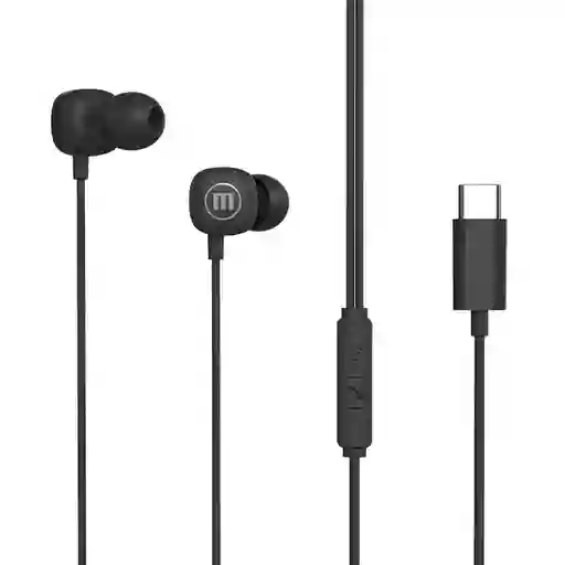 Maxell Audifo Square+usb-c In Ear Earphones Black