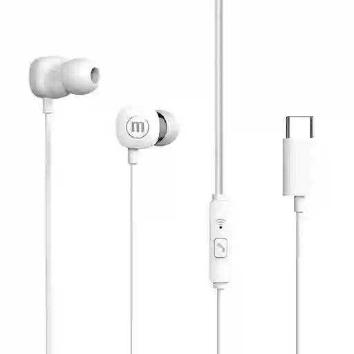 Maxell Audifo Square+usb-c In Ear Earphones White