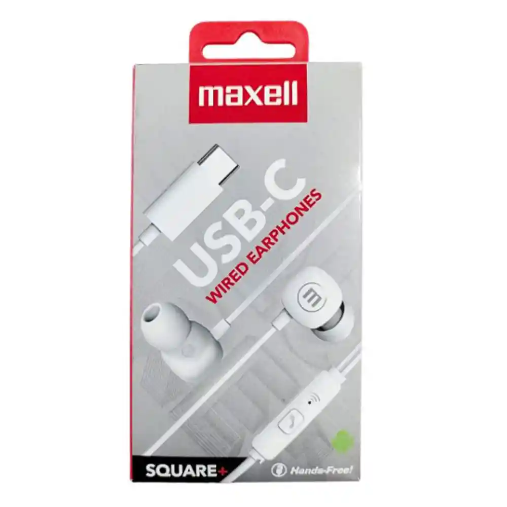 Maxell Audifo Square+usb-c In Ear Earphones White