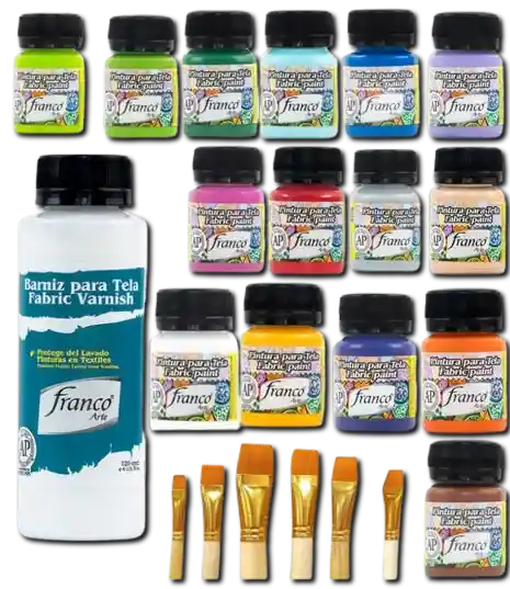 Kit De Pintura Pintura Tela Franco Arte Kit X 15 Colores