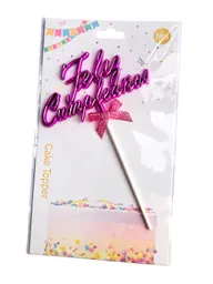 Toper Feliz Cumpleaños Fucsia