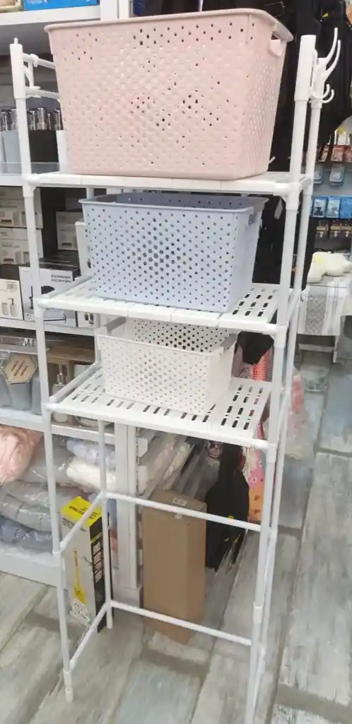 Mueble Organizador De Baño 3nvl Color Blanco