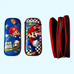 Cartuchera Acolchada Con Doble Compartimento Mario